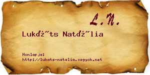 Lukáts Natália névjegykártya